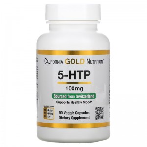 California Gold Nutrition, 5-HTP Mood Support Griffonia Simplicifolia Extract from Switzerland 5-羥色胺，情緒幫助，瑞士單葉迦納籽提取物 100 毫克 90顆裝